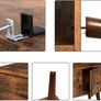 _Retro Bookcase with 2 Shelves and Cabinet Doors Living Room Cabinet Retro Furniture for Living Room, Foyer, Office, Storage for Books Photos Decoration Wood Effect Image 6