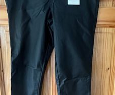 New Black Leather Coated Jeans