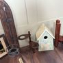 Rustic Wooden & Metal Home Decor Set -Sconce, Birdhouse, Plant Stands & Framed Art (6 Pieces) Image 3