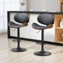 Bar Stool Set, Adjustable Height, Swivel, Faux Leather, Steel Frame, Black, 53 x 50.5 x 112.5 cm Image 7