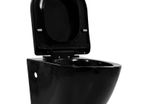 Wall Hung Rimless Toilet Ceramic Black