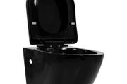 Wall Hung Rimless Toilet Ceramic Black