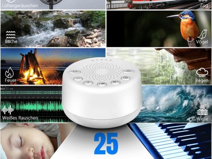 Sound Machine White Noise Machine for Baby Adults Kids Sleeping with Night Light 25 Soothing Sounds 32 Volume 5 Timer Memory Function for Home Office Travel MULTIPLE COLOURS AVAILABLE, SEE PHOTOS (FREE POSTAGE)