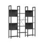 Bookcase  free-standing shelf with 14 shelves Oak colors with blue grain-black Image 9