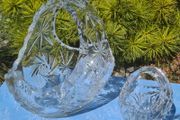 Lead Crystal Baskets With Handle Set of 2