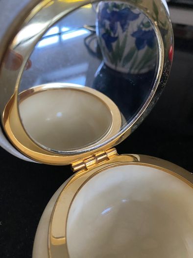Alabaster reduced trinket dish with mirror