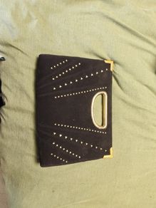 woman's bag black clutch