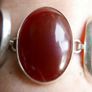 Vintage Sterling Silver 925 Carnelian Link Bracelet with Toggle Clasp L-8,5"  51,28g Image 5