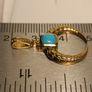Gold Plated Sterling Silver Turquoise Cresent Shaped Pendant Image 9
