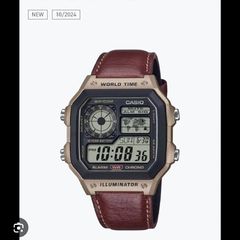 CASIO 1200WHL-5AVEF- leather strap