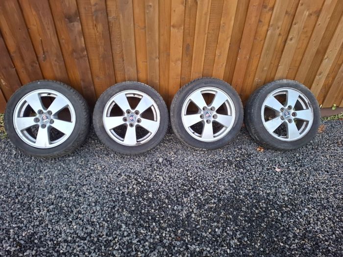 Saab 16" Alloys C/w 4 Good Tyres - 205x50x16 - Excellent!