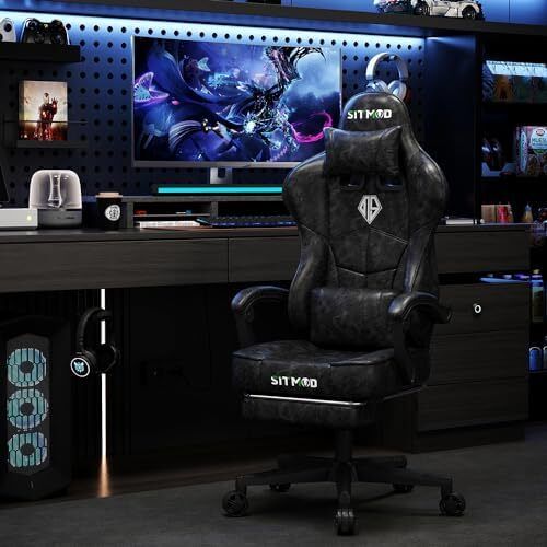 Gaming Chair with Footrest