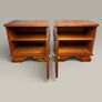 Mid-Century Italian Walnut Nightstands with Brass Hardware Image 2