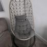 Hanging Egg Chair with Stand & Grey Cushions Image 3