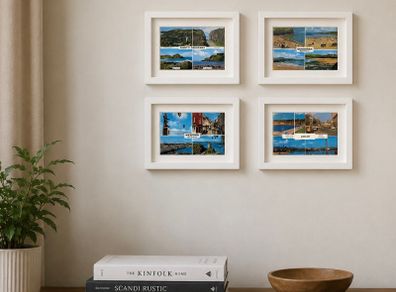 Framed Vintage Irish Postcard Collection