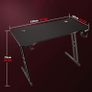Gaming Desk 120 x 60cm Large Computer Table PC for Home Office Metal Frame with Cable Tray and Headphone Hook Image 9
