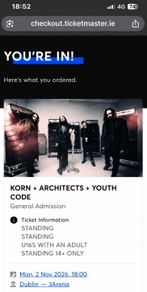 Korn Tour Standing 2026
