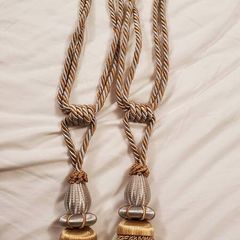 Silver and Gold curtain tie backs