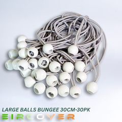 Large white bungee ball ties,30cm ( 30 pk )