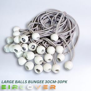 Large white bungee ball ties,30cm ( 30 pk )