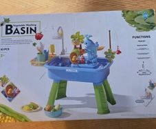 Kids 43 Piece Water Play Table Sink Fishing and Kitchen Set