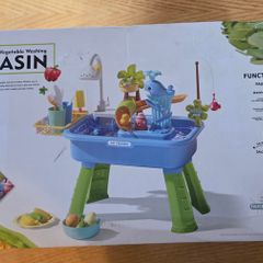 Kids 43 Piece Water Play Table Sink Fishing and Kitchen Set