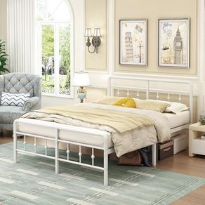 Small Double Bed Frame 4ft with Victorain Headboard and Footboard