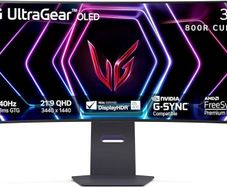 LG Ultragear 39GS95QE (39 Inch) 21:9 Curved 800R UWQHD OLED Gaming Monitor, 240Hz, AMD FreeSync, DisplayHDR True Black 400