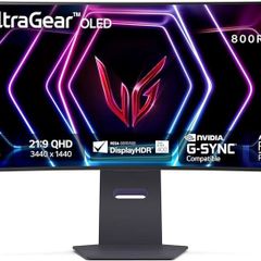 LG Ultragear 39GS95QE (39 Inch) 21:9 Curved 800R UWQHD OLED Gaming Monitor, 240Hz, AMD FreeSync, DisplayHDR True Black 400