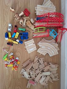 wooden track pieces