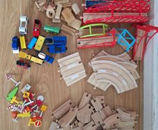 wooden track pieces