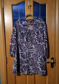 SALE PENDING - Promod purple & white top, Size 20
