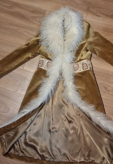 Rare Vintage 1999 Karen Millen Penny Lane Velvet Coat | Real Sheepskin Trim | Size 14 Afghan