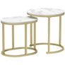 Marble-Effect Nesting Tables Set Image 2
