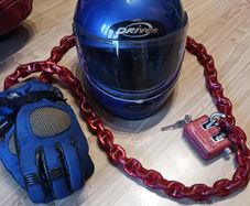 Motorbike - Helmet, Lock & Gloves