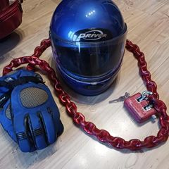 Motorbike - Helmet, Lock & Gloves