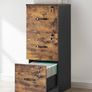 File Cabinet, Filing Cabinet for Home Office, Printer Stand, with 3 Lockable Drawers, Adjustable Hanging Rails, for A4 and Letter-Size Files, Rustic Brown and Ink Black Image 6