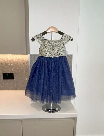 Brand New Navy & Cream Girls Dress from Sugar Plum. Age UK 2yrs / EU 92