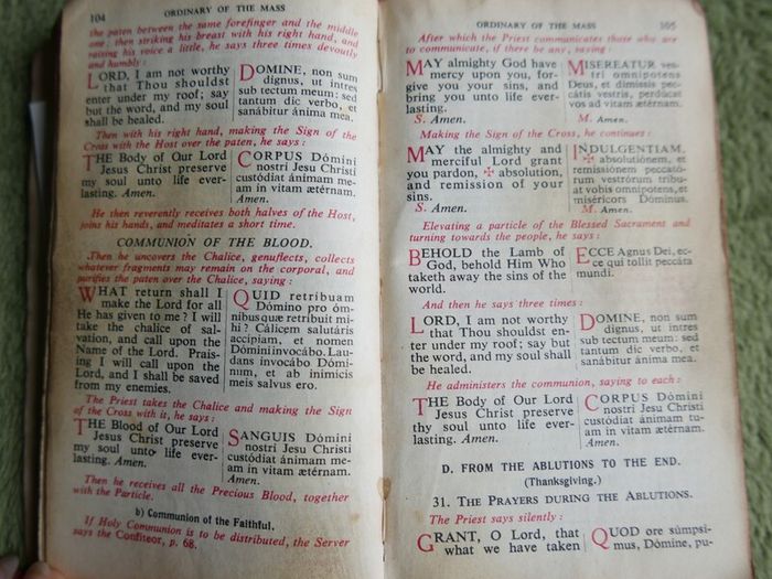 Vintage The Small Roman Missal: 1936, Regina Press, Latin and English, Catholic Liturgical Prayer Book, Pre-Vatican II