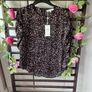 top Bnwt black patterned round neck top Marc Angelo brand size 12 Image 2