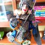 Vintage Italian worrier Traditional Cicilian hand painted Decorative String and steel wire Puppet Antique doll armour hand made brass armour Image 5