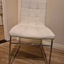 4 Beautiful White and Chrome Chairs Image 3