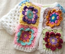 Handmade granny square baby cardigan