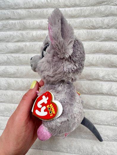 TY Beanie Boos Squeaker the mouse with cheese plush approx. 15cm Used Please see photos