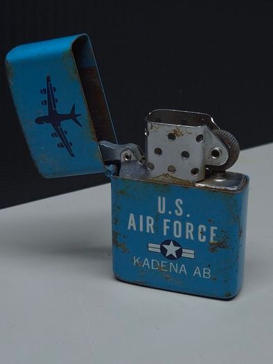 Vintage U.S. Air Force Kadena AB Petrol Lighter  Okinawa Military Collectible