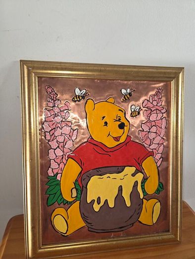 Vintage Hand Made Paint on Copper "Winnie the Pooh"