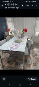 beautiful glass table and 6 chairs