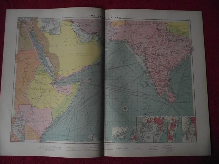30 X Maps & Charts from Philip's Mercantile Marine Atlas of the World - Fourth Edition 1913