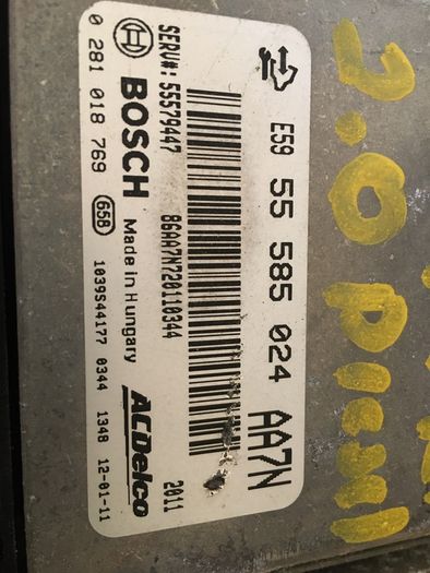 2012-2016 opel zafira 2.0cdti engine ecu