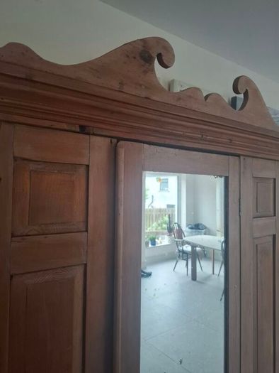Old vintage pine wardrobe